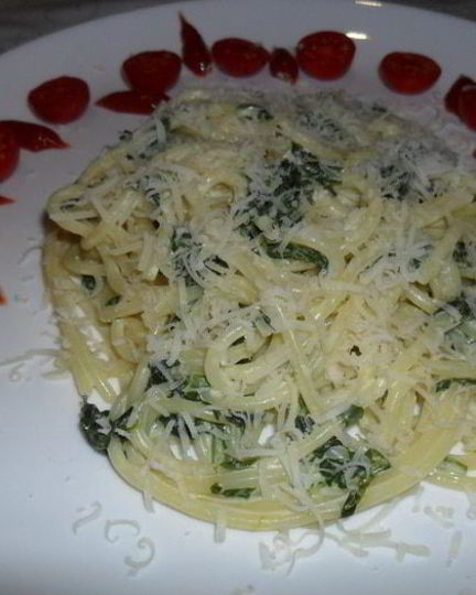 Рецепт пасты со шпинатом и сыром филадельфия