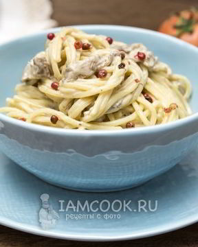 Спагетти с белыми грибами