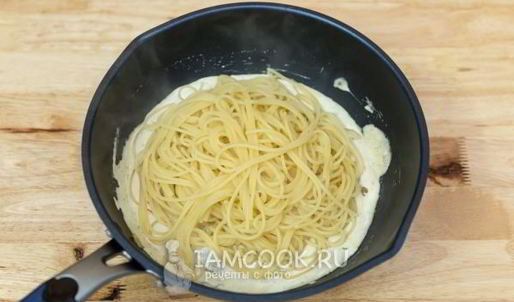 спагетти с белыми грибами