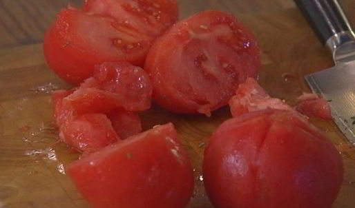 спагетти с имбирем и помидорами