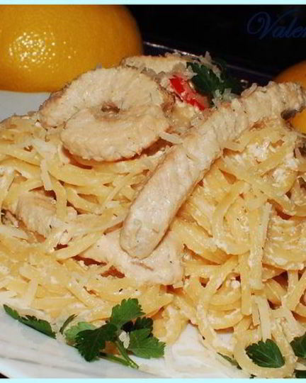 Рецепт спагетти с индюшкой и лимоном