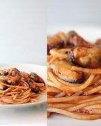 Спагетти с мидиями в томатном соусе