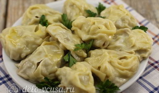 манты с мясом