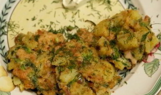 биточки из семги с картофелем