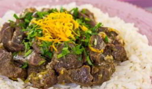 говядина, тушенная с лимоном и апельсином
