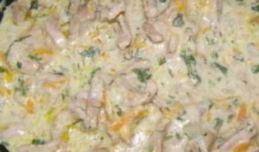 говядина в сливочном соусе