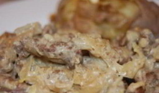 говядина в сливочном соусе