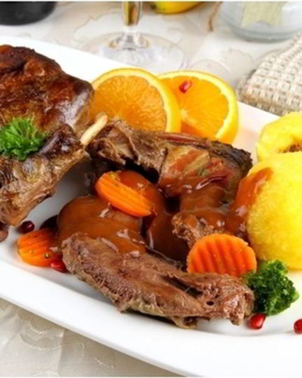 Рецепт кролика с апельсином и оливками