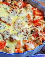 Куриное филе с овощами и сыром