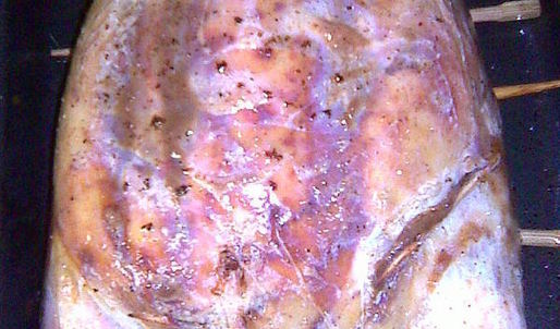 курица фаршированная блинами