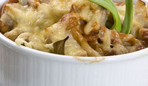 мясо с грибами и сыром