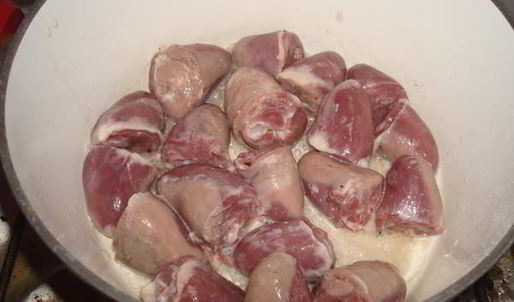 сердца индейки в молоке с тимьяном