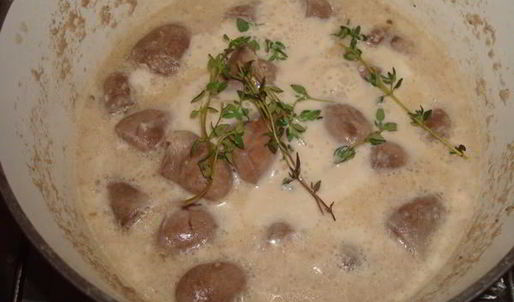 сердца индейки в молоке с тимьяном