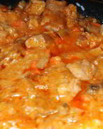 Свинина тушеная с грибами