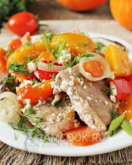 Рецепт свинины, запеченной с овощами в духовке