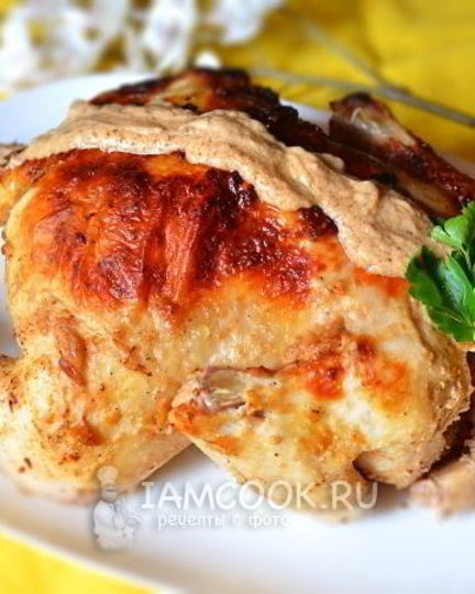 Рецепт цыпленка в ореховом соусе в рукаве