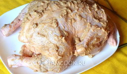 цыпленок в ореховом соусе в рукаве