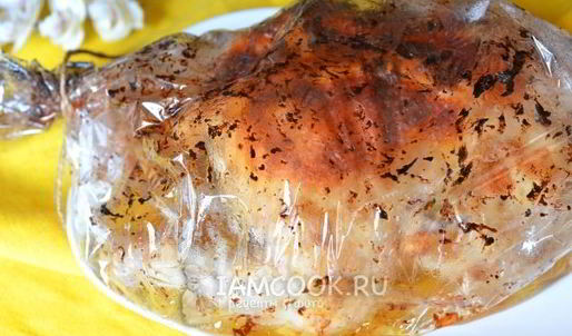 цыпленок в ореховом соусе в рукаве