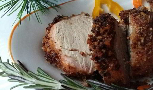 запеченное мясо с хрустящей хлебной корочкой