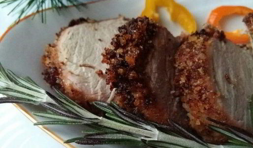 запеченное мясо с хрустящей хлебной корочкой