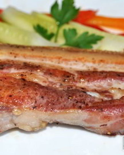 Рецепт жареной свиной грудинки