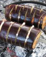 Баклажан с салом на гриле