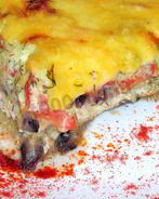 Баклажаны с куриным филе и помидорами в духовке