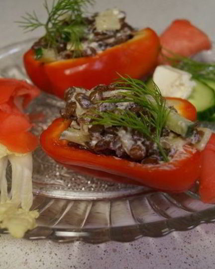 Рецепт фаршированного болгарского перца с чечевицей