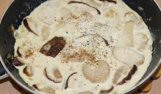 гратен с цветной капустой и белыми грибами