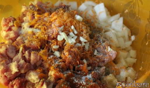 картофель с мясом, запеченный в пакете