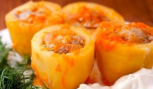картошка, фаршированная фаршем