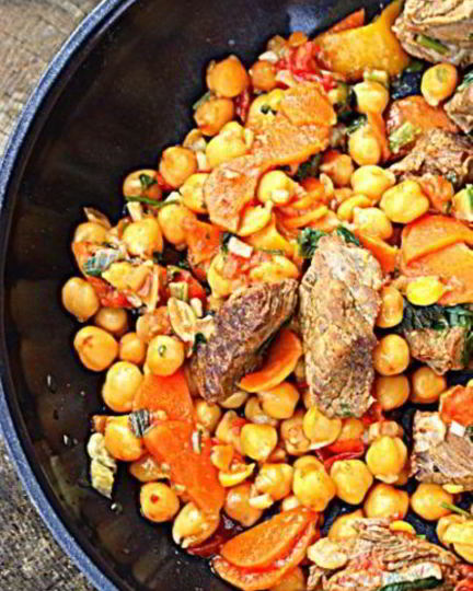 Рецепт нута с тушеной говядиной