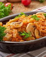 Тушеная капуста с грибами