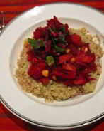 Тушеная свекла с кукурузой