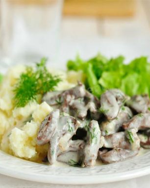 Говяжья печень в сметане в мультиварке