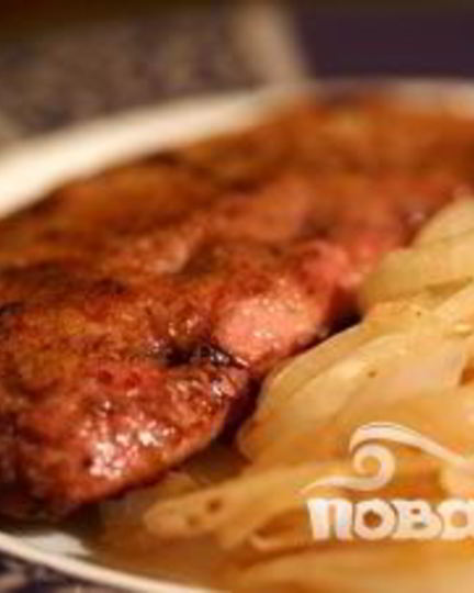 Рецепт говяжьей печенки с луком