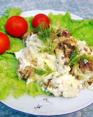 Куриная печень под сыром