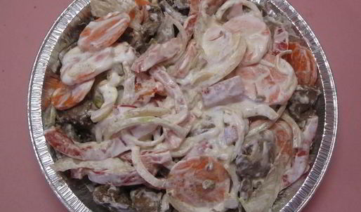 куриная печень с овощами в духовке