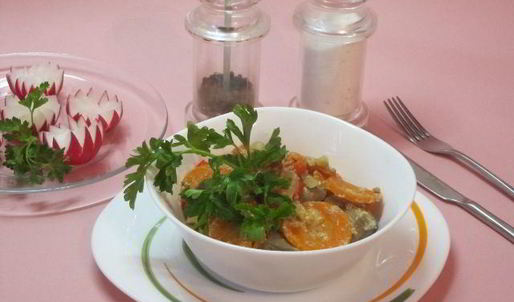 куриная печень с овощами в духовке