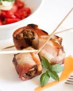 Куриная печень в беконе