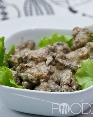 Куриная печень в сливках