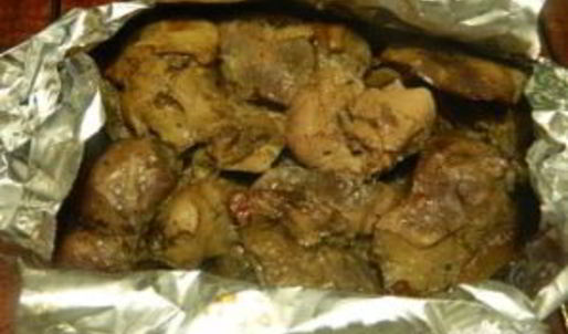 куриная печень, запеченная в фольге