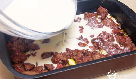 куриная печенка в омлете