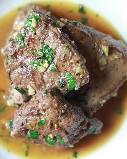 Рецепт печень говяжья с петрушкой