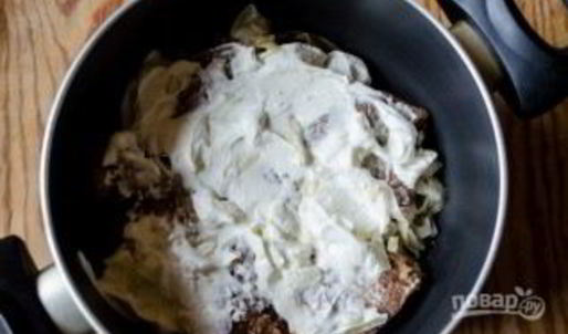 печень говяжья в сметане