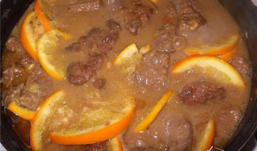 печень с апельсинами в соусе