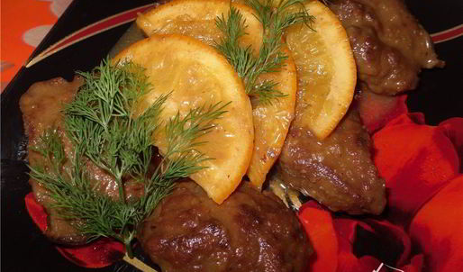 печень с апельсинами в соусе