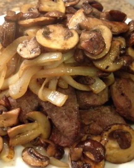 Рецепт печени с грибами