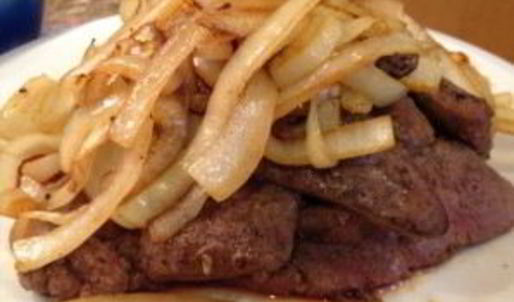 печень с грибами