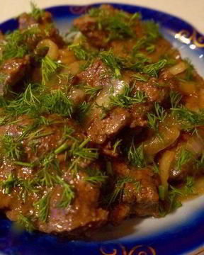 Печень с луком по-венециански